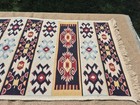 Large Antique Navajo American Indian Hand Woven Rug Eye Dazzler - 59  X 22 5 