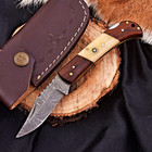 Custom Hand Made Forged Damascus Steel Folding Blade Pocket Knife  1103