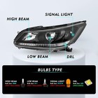 Headlight Assembly Pair For 2013-2015 Honda Accord Halogen With Led Drl