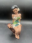 Vintage 1949 De Lee Art Pottery Leilani Hawaiian Girl Figure Vase Set Of 2 Crack