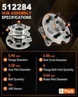 Pair 512284 Rear Wheel Bearing Hub For Toyota Highlander 2004-2013