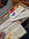 Alphabet Word Wooden Plaques With Letters Double Sided Childs Educational Toy
