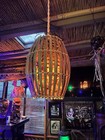 New Retro  Rattan Lamp W  Real Tapa Cloth Wrap Oceanic Flame Bulb T