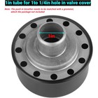 Round Push In Breather With 1in Tube For 1 4in Hole Valve Cover  Black 
