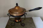 Vintage Copper Plated 5 Pc  Chafing Dish W brass Base