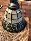 Set Of Two Vintage Tiffany Style Stained Glass Lamp Bell Pendant Shade Lot Of 2