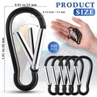 300 Pcs 2 Carabiner Bulk Spring Snap Hooks Bulk Aluminum Alloy Clip Keychain Fo
