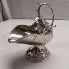 Antique Silver-plated Sugar Scuttle W  Floral Embossed Roses Leaves Design