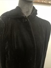Vtg Black Velvet Hooded Cape Victorian Goth Steampunk