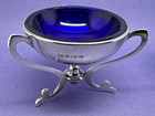 Pair Of Antique Solid Silver 3 Legged Salts By William Devonport Birmingham 1914