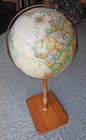 Replogle 16  Diameter World Classic Globe On Wood Base  1970 s Era  Made In Usa