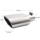 Rectangle Exhaust Tip 2 25  Inlet Square Exhaust Tailpipe 2 25inch Polished