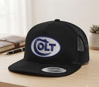 Colt Firearms Logo Embroidered Patch Trucker Hat Black Snapback Cap