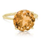14k Solid Yellow Gold 5 Ctw Natural Citrine Gemstone Solitaire Engagement Ring