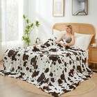  Cow Print Throw Blanket Non Shedding Milkyplush Fleece 330gsm Thick Blankets 