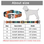 Personalized Nylon Dog Collar Floral Pet Collar Customize Engrave Name Phone  Id