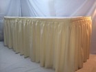 21  Ivory Polyester Pleated Table Skirt Skirting  Wedding Trade Shows