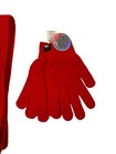 Victoria s Secret Pink Red Ribbed Knit Scarf Vs 66  X 8    Glove Set
