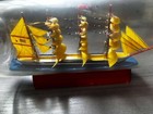 Vintage Ship In A Bottle Glass Bottle 3  X 11  Handmade Folk Art China