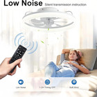 20 Inch White Flush Mount Led Ceiling Fan With Light Remote App Control Modern