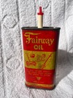 Rare Vintage Fairway Lubricating   Machine Oil 3 Oz Metal Can 2 3 Full Usa