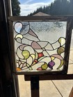   Antique Stained Glass Window Small   23 X 23 25   Architectural Salvage