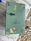 Repainted Vintage Green   Two Legged Bench Stool Farmhouse