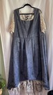 Handmade Renaissance Medieval Cosplay Dress Blue Lace Layered Lined