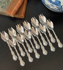 Gorgeous Set 12 Gorham Strasbourg Sterling Silver Ice Cream Forks American 5 8   