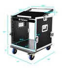 Proreck 10u Rack road Case 20   Rackable Depth With Slant Mixer Top  Casters