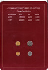 Coin All Nations Guyana Uncirculated 4 Cent Coin Set Collection 1982-85 W stamp