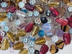 Pressed Czech Glass Flower Leaves Beads Mix 30