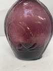 Clevenger Bro Hand Blown Glass Works Amethyst Purple Bottle Eagle Grapes Vtg