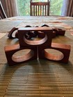 Vtg Mid Century Modern Teak Wood Napkin Rings Set Danish Modern Geometric Mcm