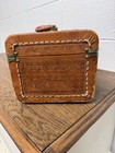 Artmex   Early 1900   s Hand Tooled 3-d Floral Leather Train Case Jewelry Luggage
