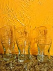 Lot Of 3 Vintage Mcdonalds Drinking Glasses Embossed Lettering 6 5  Pre-owned 