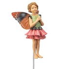     New Cicely Mary Barker Flower Fairy Garden Stake Zinnia Figurine Plant Pot