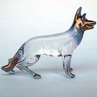 German Shepherd Figurine Blown Glass Crystal Sculpture