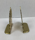 Vintage Solid Brass Art Deco Fan And Swirl Style Bookends 7  Tall  5 75  Wide