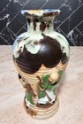 Antique Japanese Sumida Gawa Ribbed Figural Vase 8 5 