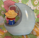 Vintage Strawberry Shortcake Huckleberry Pie Moon   Stars Ceramic Coin Bank Rare