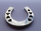 Silver Horseshoe Lucky Suited Heavy Poker Card Guard Hand Protector New