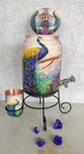 Pure Copper Antique Peacock Printed Pot Barrel Water Dispenser Good 5 Liter