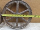  2  Vtg Matching Implement Cart Steampunk Cast Iron 11  Hit Miss Engine Wheel