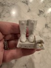 Antique Miniature Match Strikers holders Lot Of 3 Boots Rabbit Bisque Porcelain