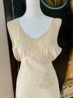 Antique 1930s   40s Pure Silk Nightgown     Ivory Bias Cut Slip Dress With Pintucks