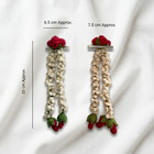 Handmade Crochet Red Rose Hair Clip Traditional Indian Gajra Extension Women