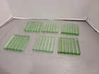 Vintage Green Depression Glass Tiles Ridges Transom Tiles  Lot Of 6 Ridged