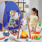 Kids Camping Toy Set With Tent Campfire Lamp Food Outdoor Toys For Ages 3 To 6