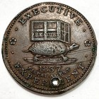 1837 1c Executive Experiment Turtle Donkey Hard Times Token Ht-32  Holed